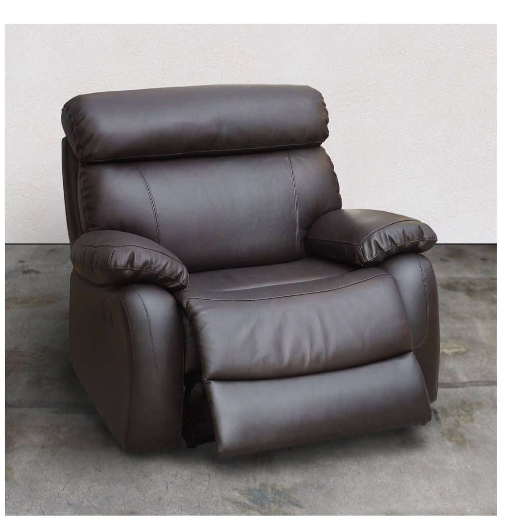 Brown Leather Glider Recliner Q2470