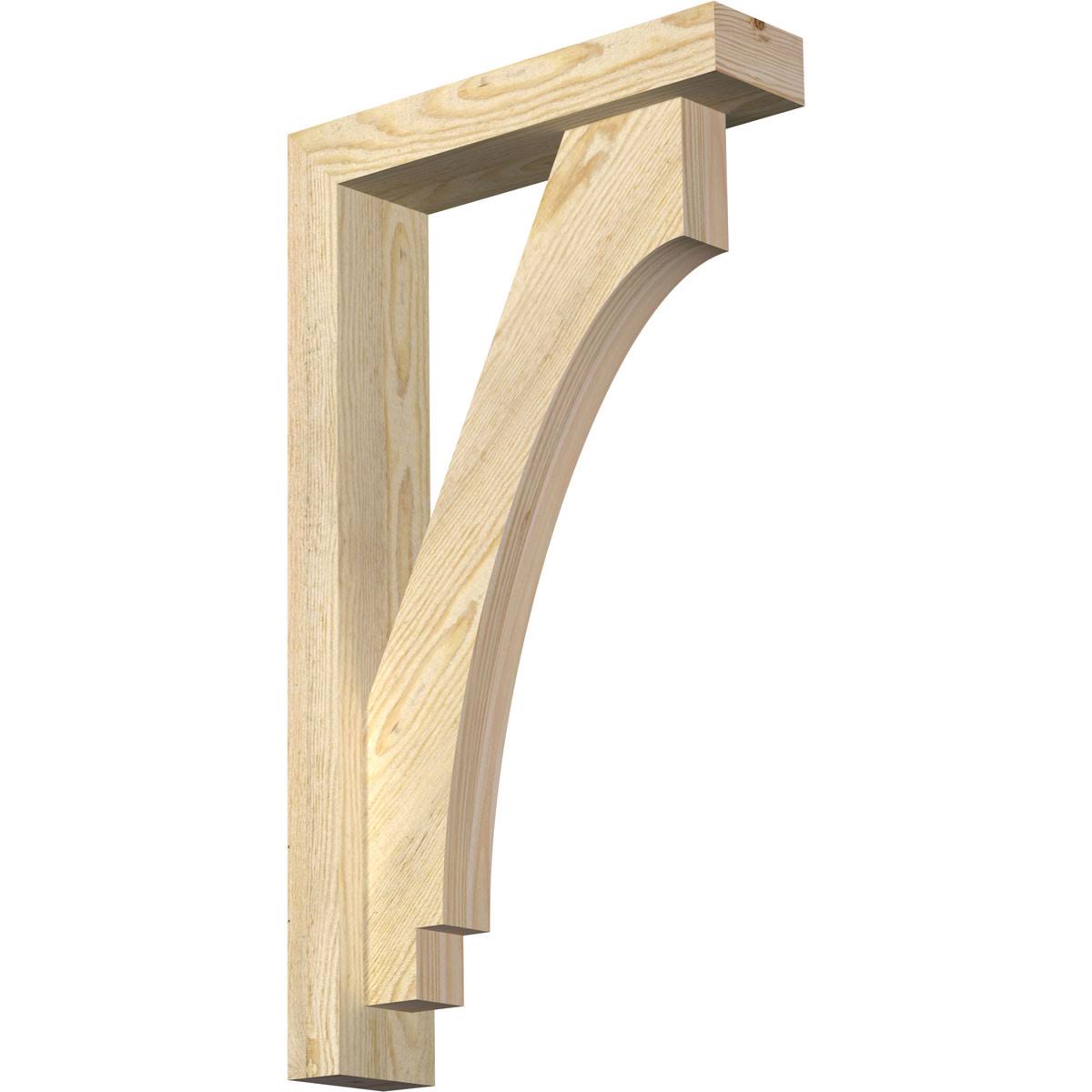 4x22W x 16x22D x 28x22H Douglas Fir Bracket with Offset Brace M293