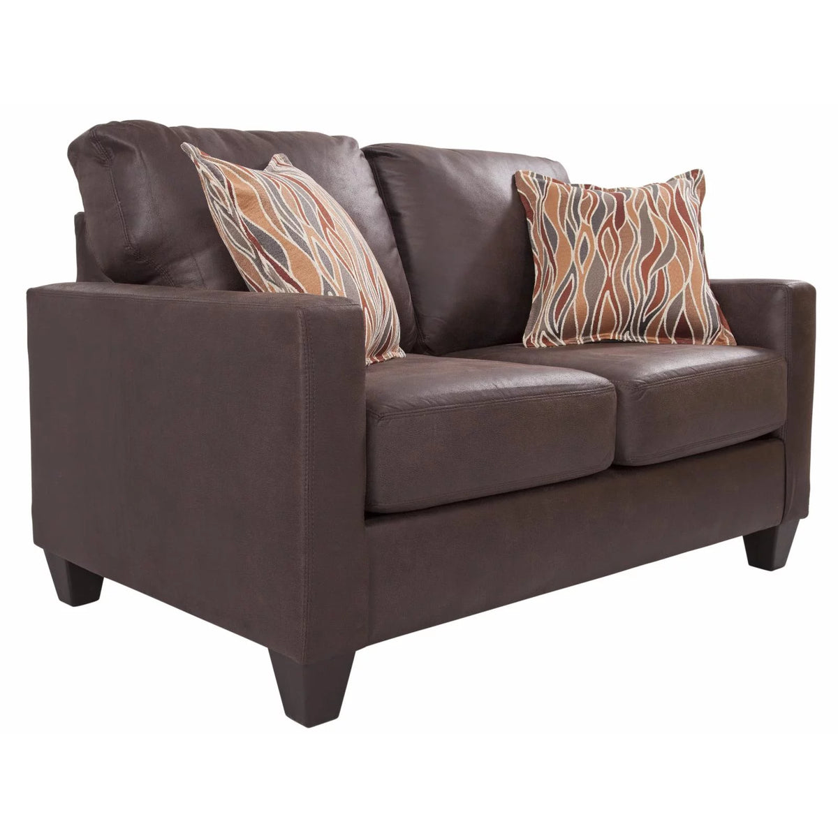 Pinto Brown Square Arm Loveseat O836