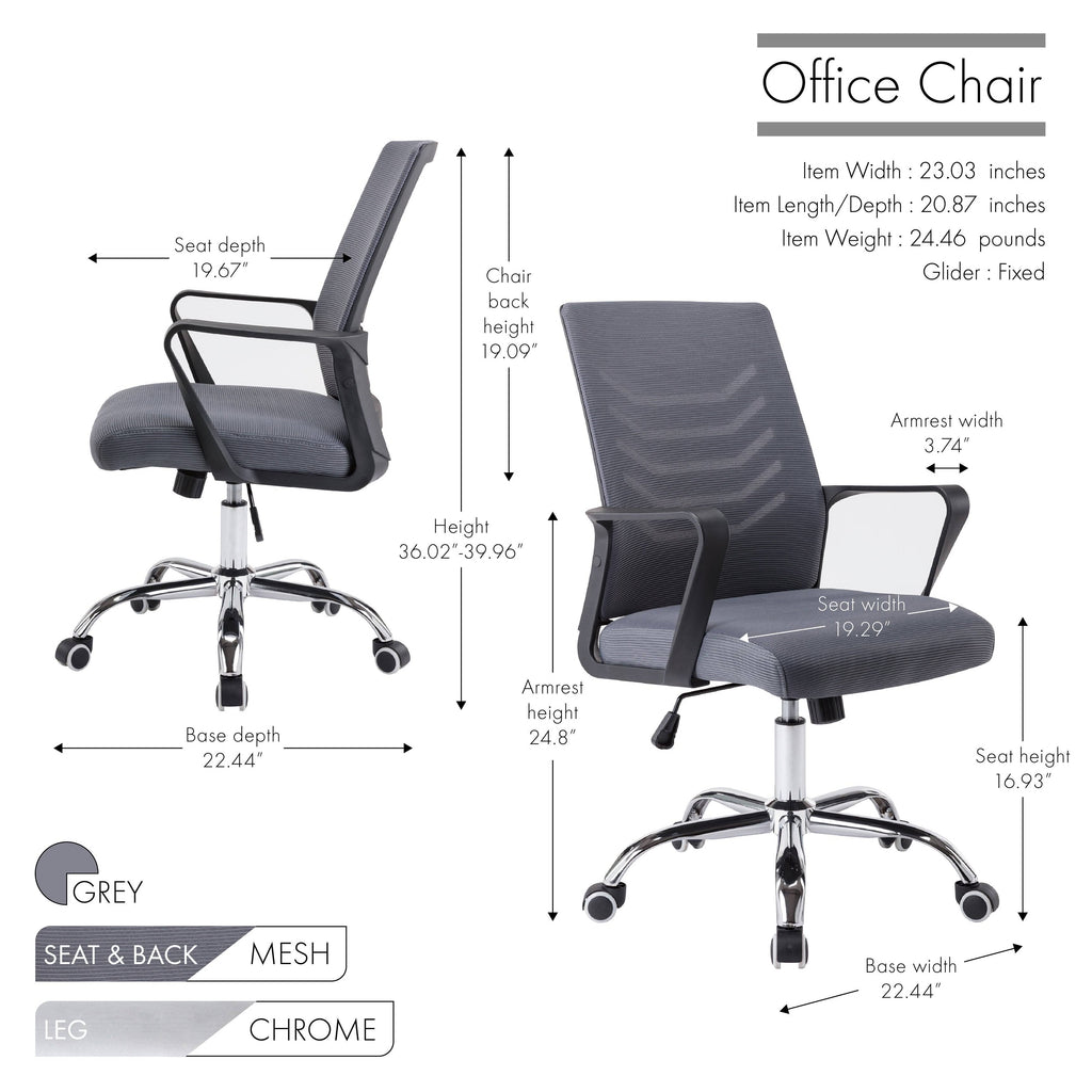 Adjustable Swivel Office Chair Black H7446