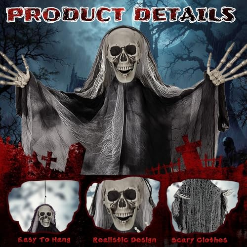 Hanging Skeleton Ghost Halloween Decoration X6402