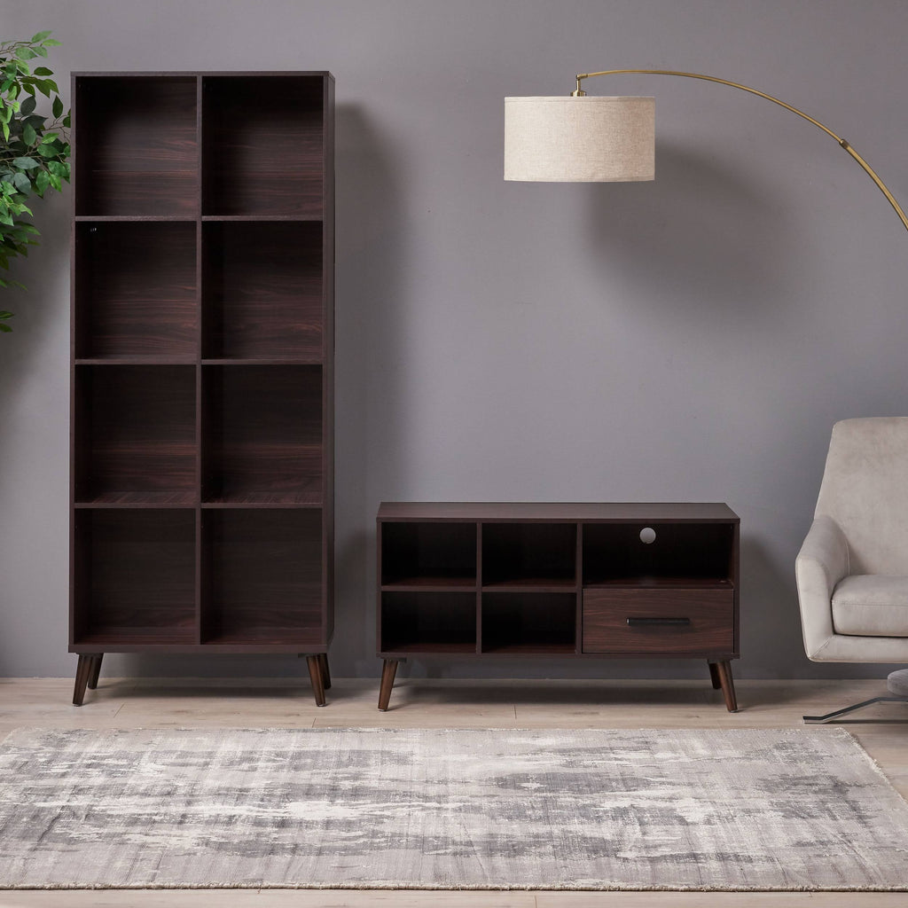2 Piece TV Stand and Bookcase Set T848358