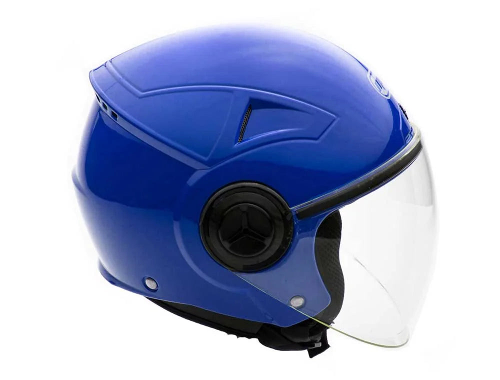 Open Face Motorcycle Helmet Gloss Blue X-Large X4741
