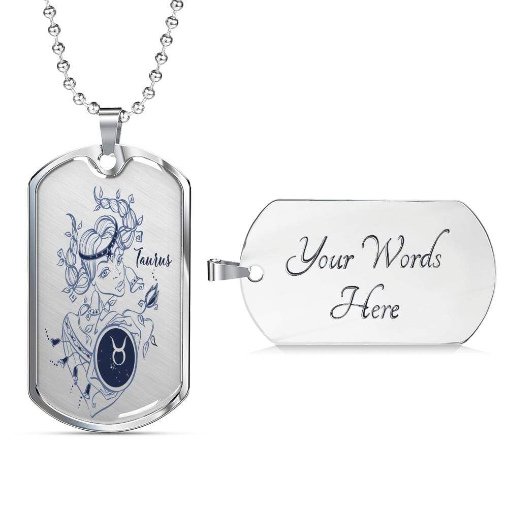 Stainless Steel or 18k Gold Dog Tag with 24" Chain J434706