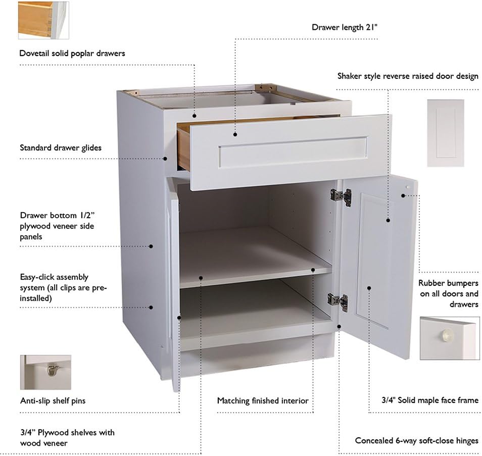 White Shaker Wall Cabinet R734257