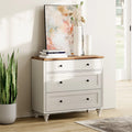 White 3 Drawer Wood Dresser J58613