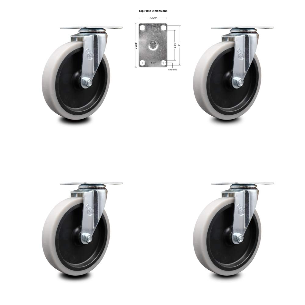 Rubbermaid Cart Casters Set of 4 Non-Marking Wheel L61990
