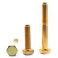 5/8-18 x 1 3/8 Fine Thread Grade 5 Hex Cap Screw, Medium Carbon Steel, Yellow Cadmium Plated H795976