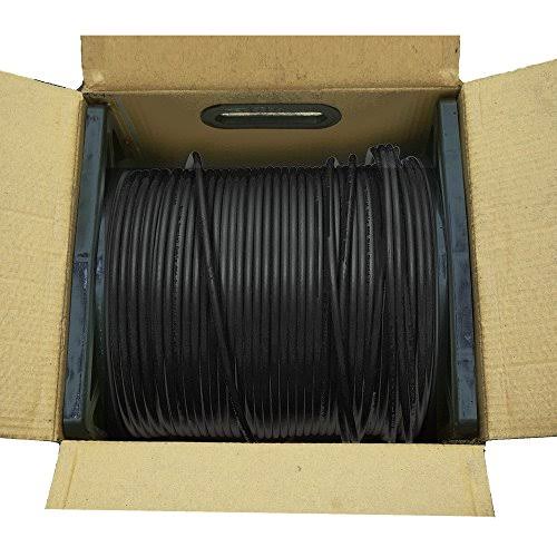 RG6 18AWG Quad Shielded Coaxial Cable, Black, 1000 ft B32584