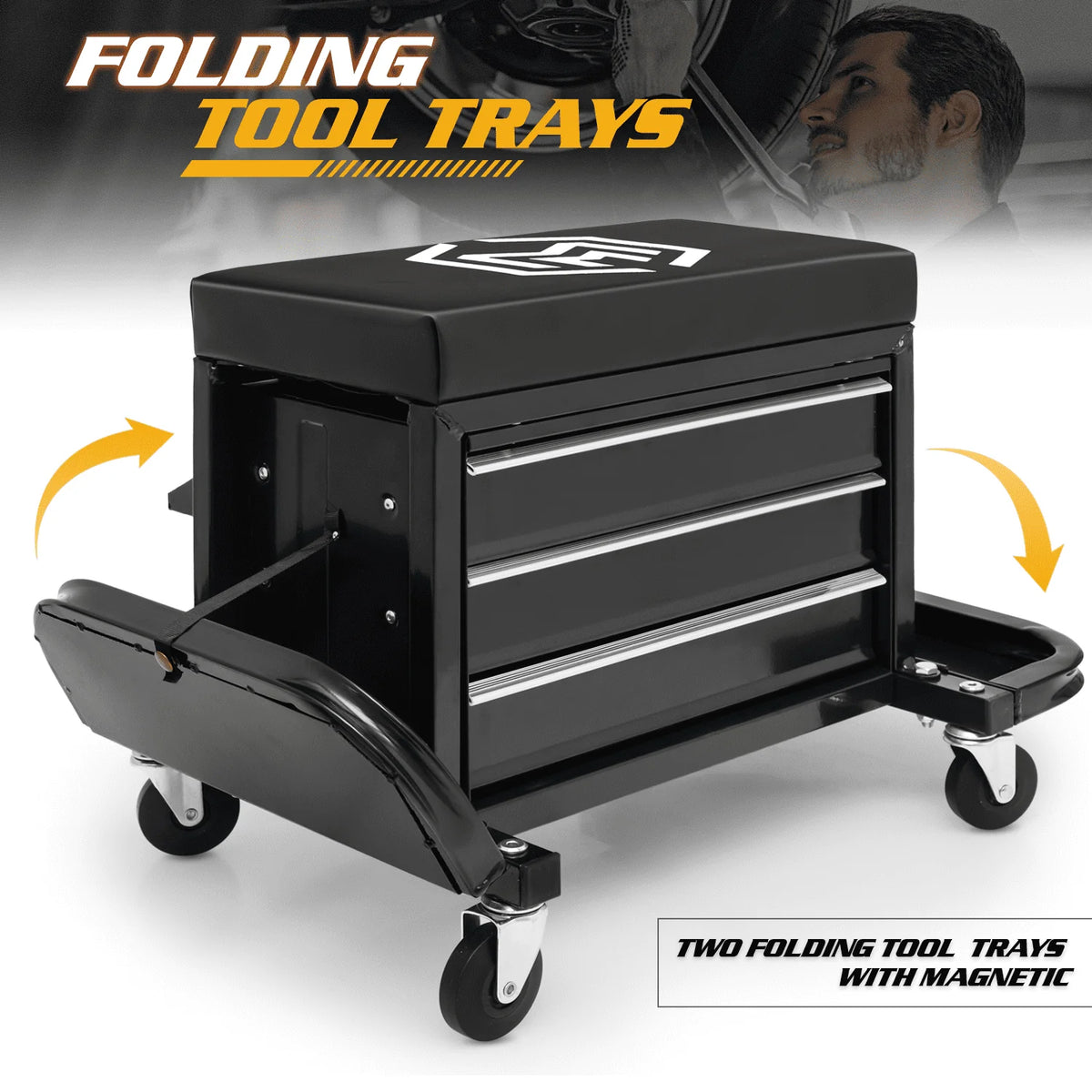 Red 3-Drawer Rolling Tool Box with Tool Tray V2250