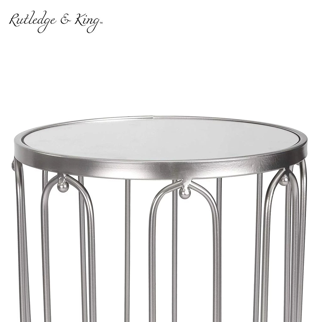 Silver Mirrored End Table Set K33047