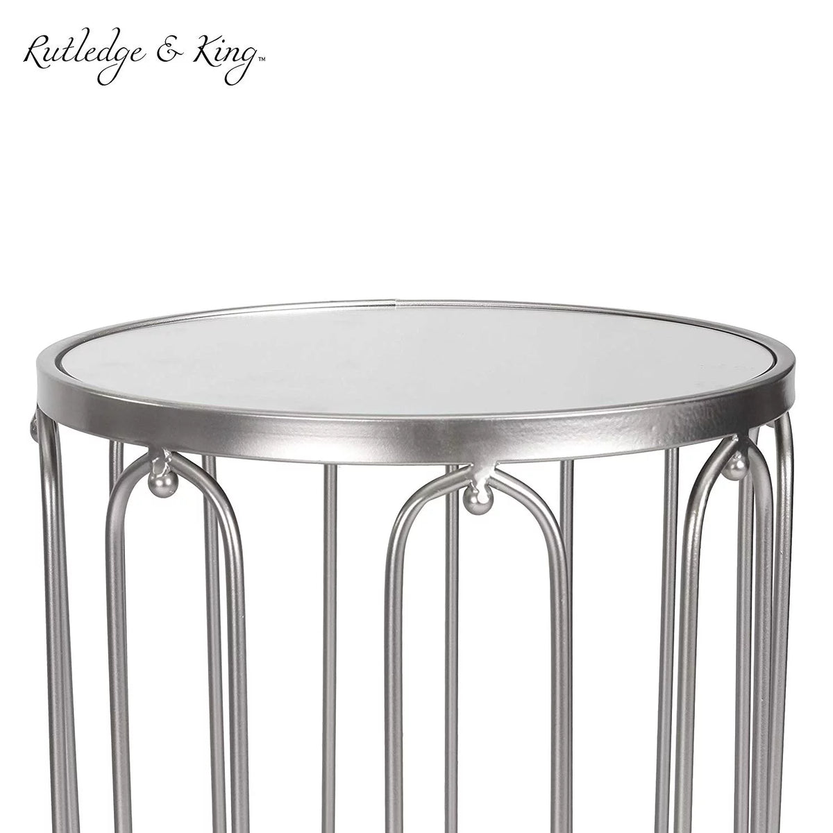 Silver Mirrored End Table Set K33047