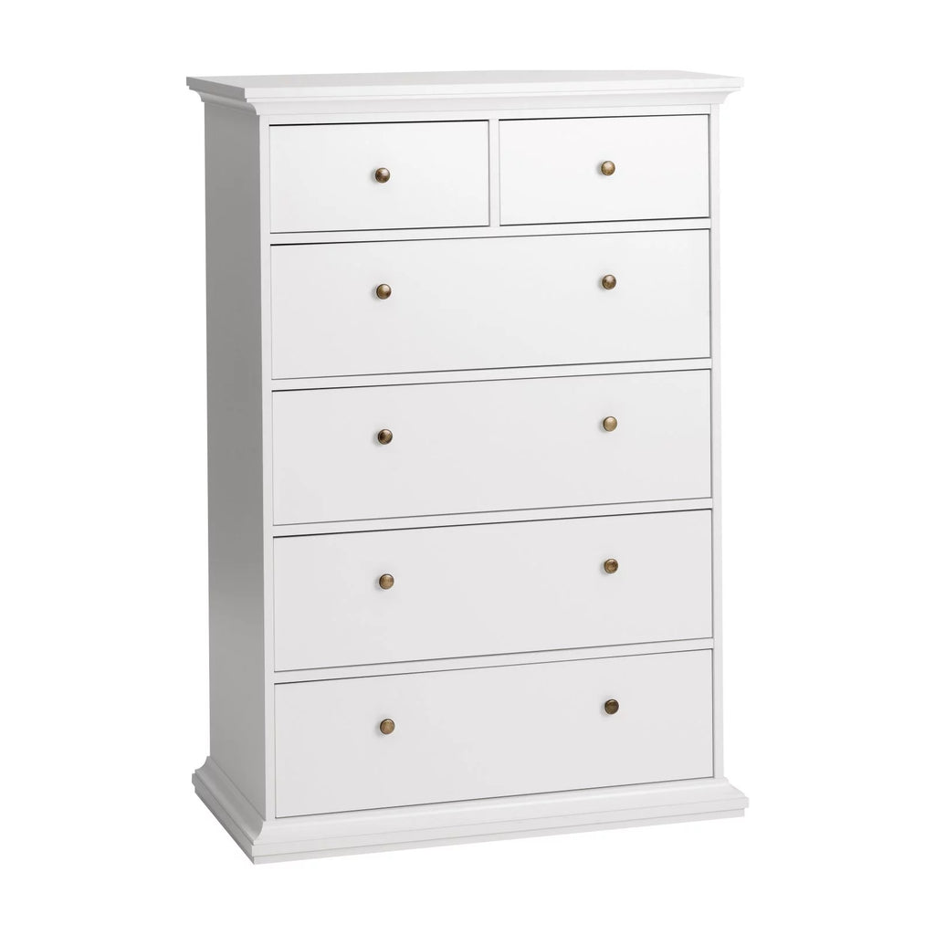White 6 Drawer Chest D751