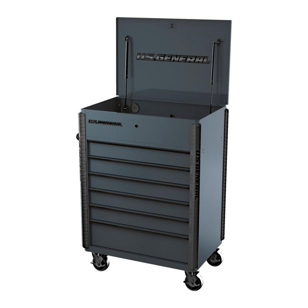 34 in. x 23 in. 6-Drawer Slate Gray Service Cart N847
