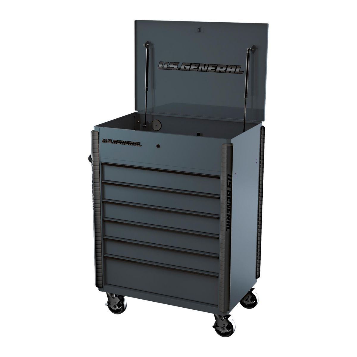 34 in. x 23 in. 6-Drawer Slate Gray Service Cart N847