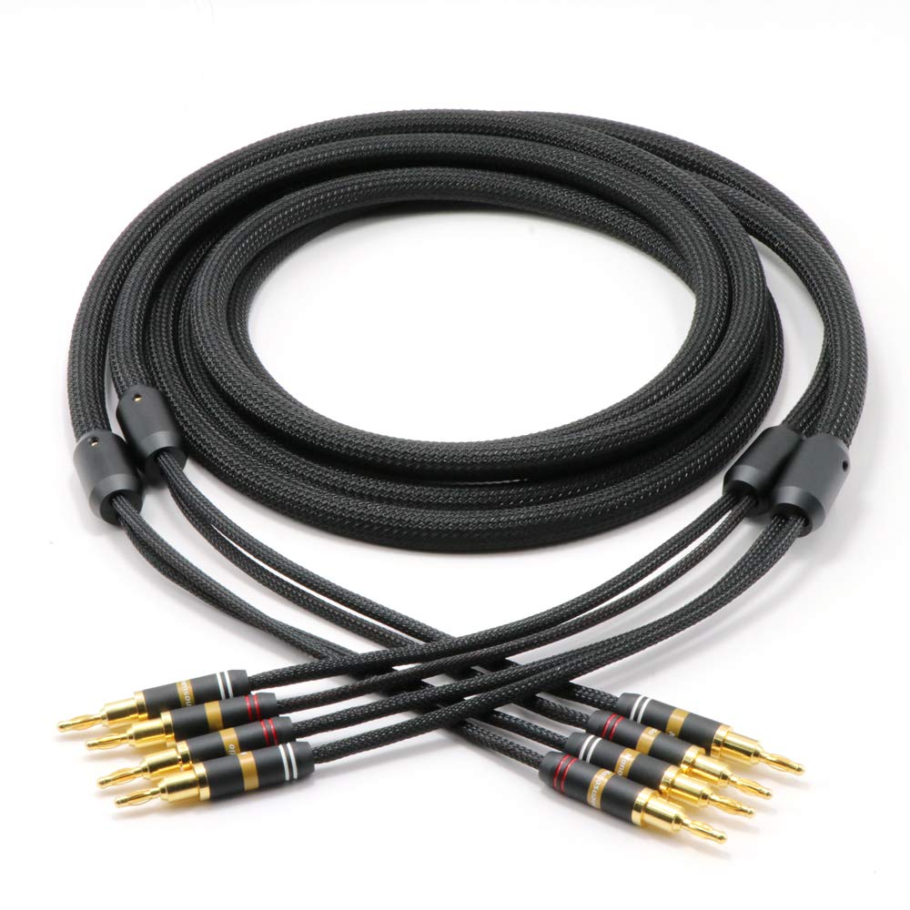 OFC Copper Speaker Cables with Banana Plugs and Gold Plated Connectors K1438