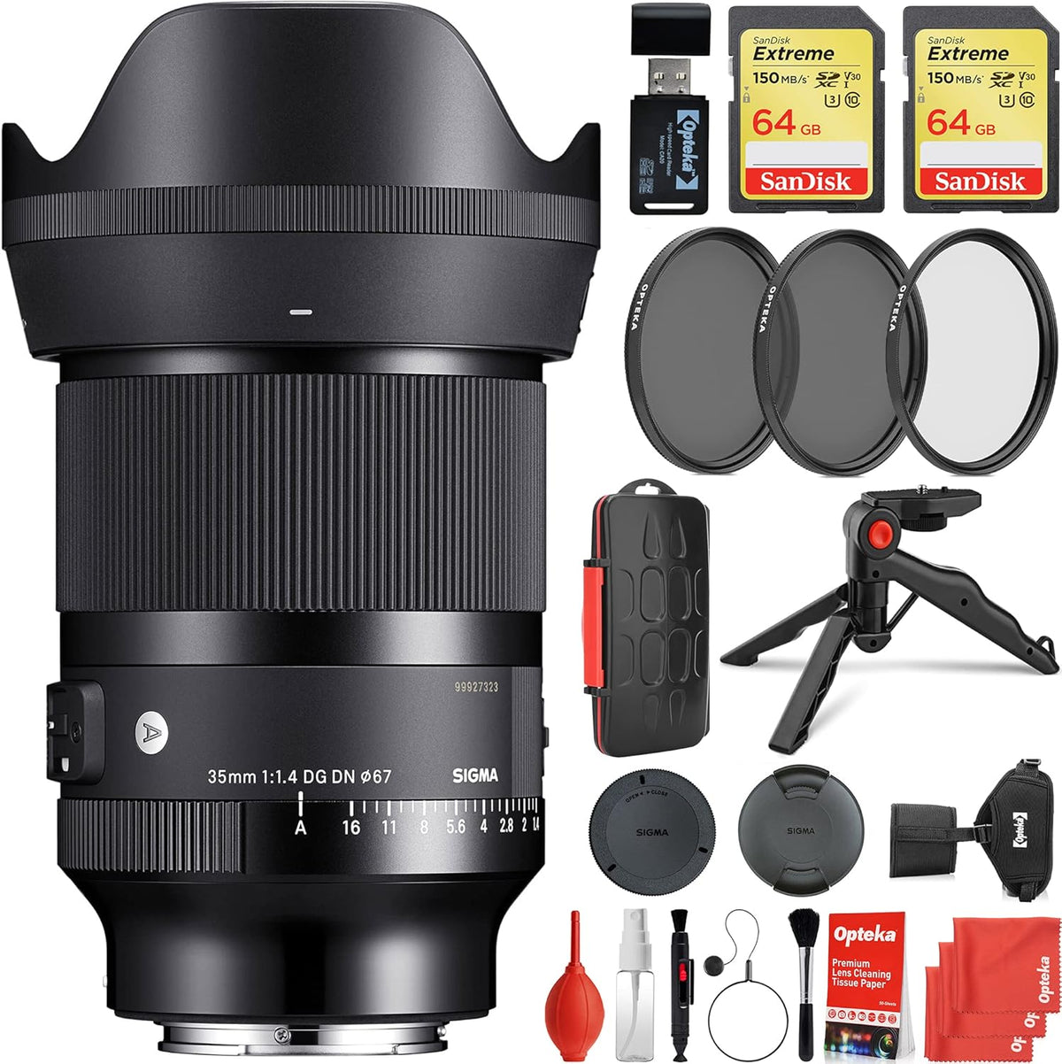 35mm f/1.4 DG DN Art Lens Leica L-Mount Bundle with 2X 64GB Extreme Memory Cards C85677