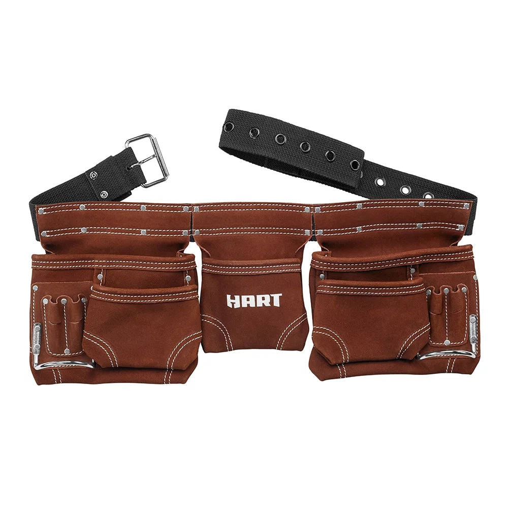 Brown Leather 11-Pocket Tool Belt P8982