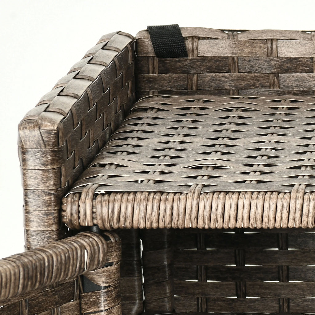 Brown Rattan Wicker Storage Cabinet with 2 Doors M10514