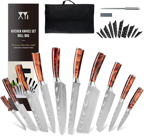 10 Piece Stainless Steel Kitchen Knife Set with Carry Case Bag C457