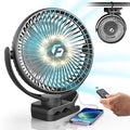 8-inch Clip on Fan 12000mAh Rechargeable 3 Speeds S1448