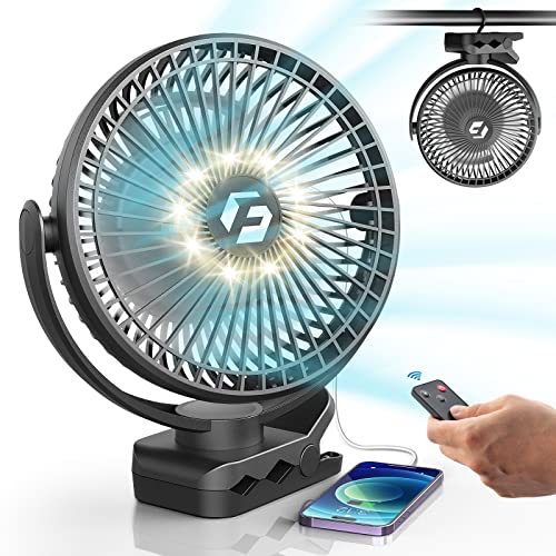 8-inch Clip on Fan 12000mAh Rechargeable 3 Speeds S1448