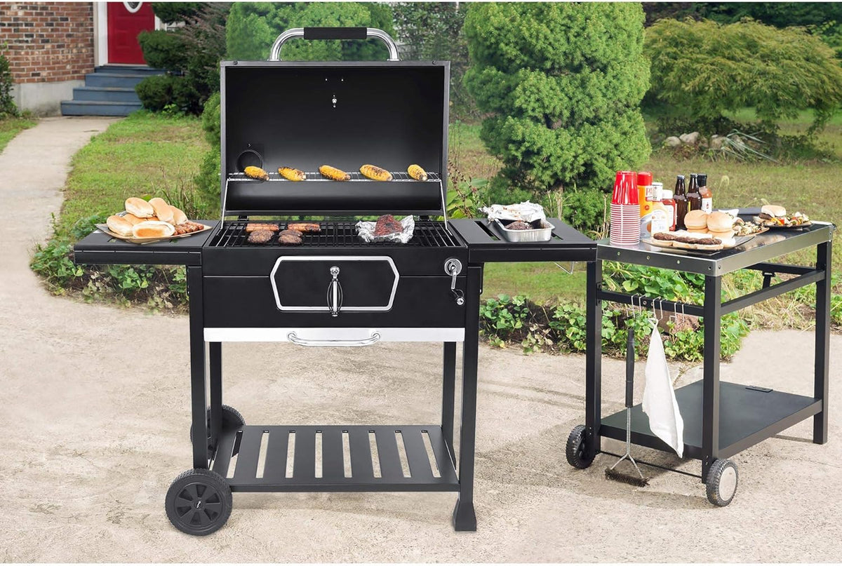 30-Inch Charcoal Grill BBQ Smoker Black Z6401