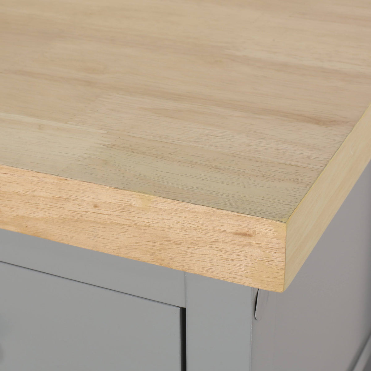 White Natural Kitchen Cart with Wheels N191004
