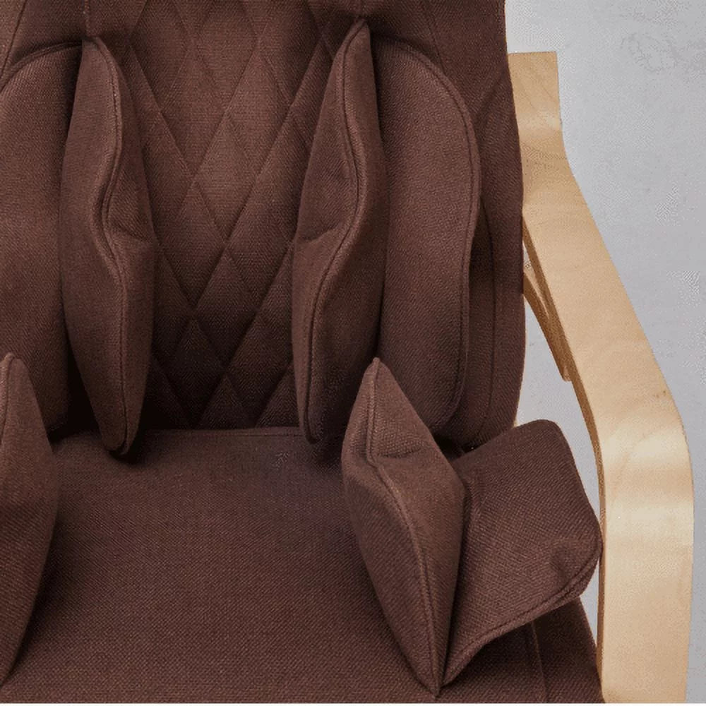 Brown Cotton Fabric Rocking Chair V57909