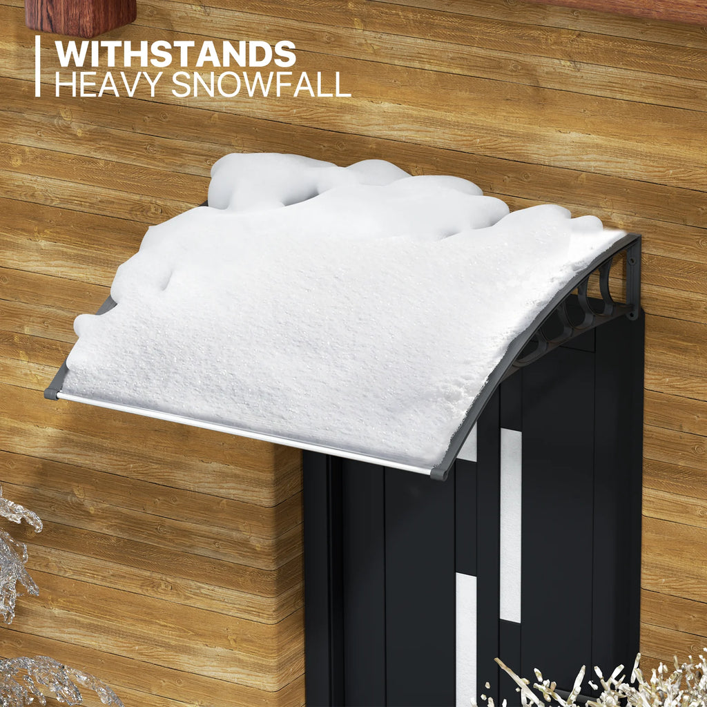 Clear Polycarbonate Door Canopy with Black Bracket X8268