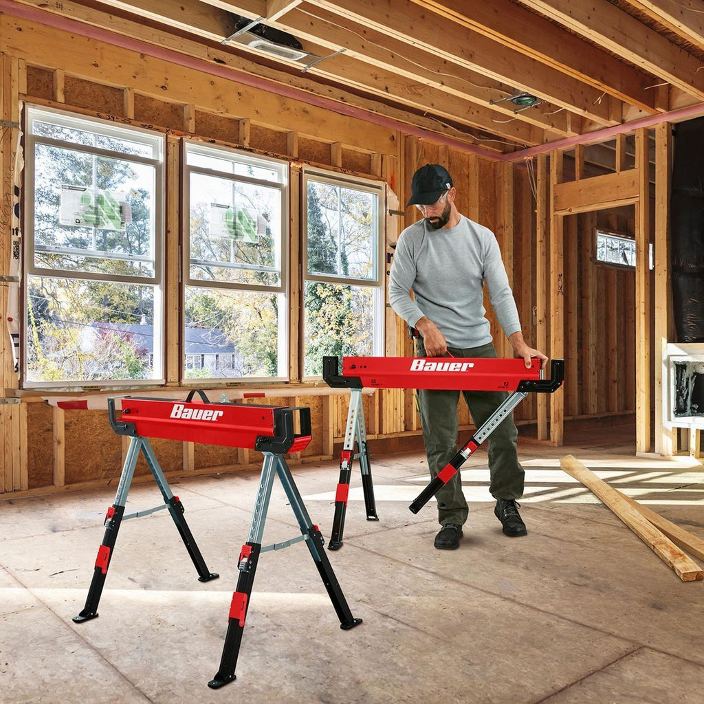 32 in. Steel Adjustable Sawhorse, 1300 lb. Capacity A1982