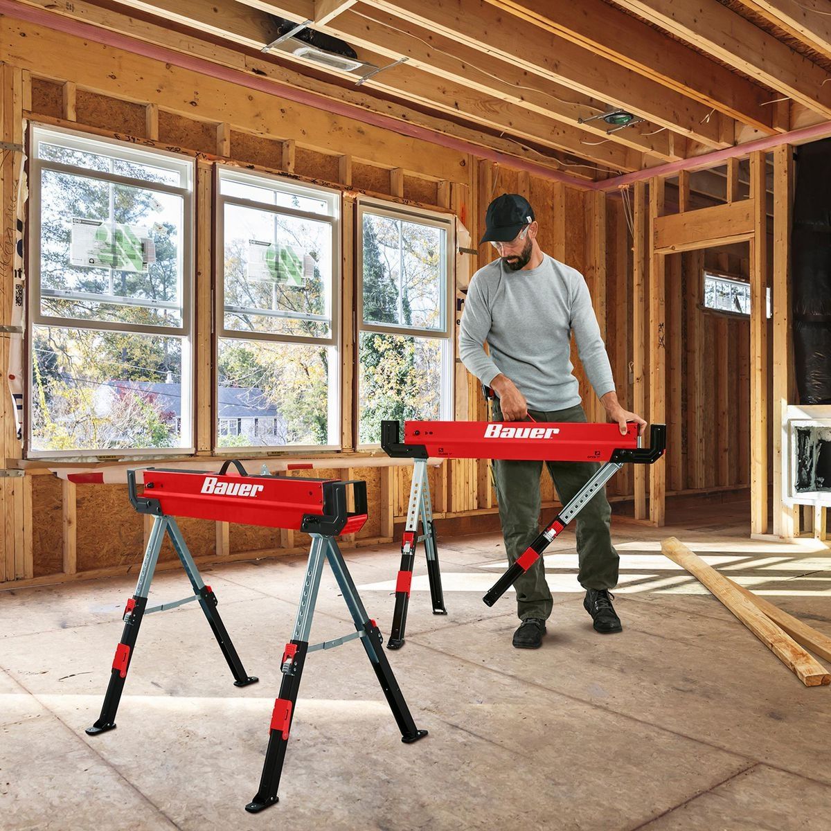 32 in. Steel Adjustable Sawhorse, 1300 lb. Capacity A1982