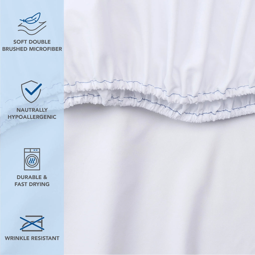 White Queen 6 Pack Brushed Microfiber Fitted Sheets I51146