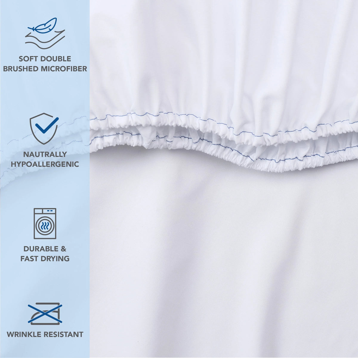 White Queen 6 Pack Brushed Microfiber Fitted Sheets I51146