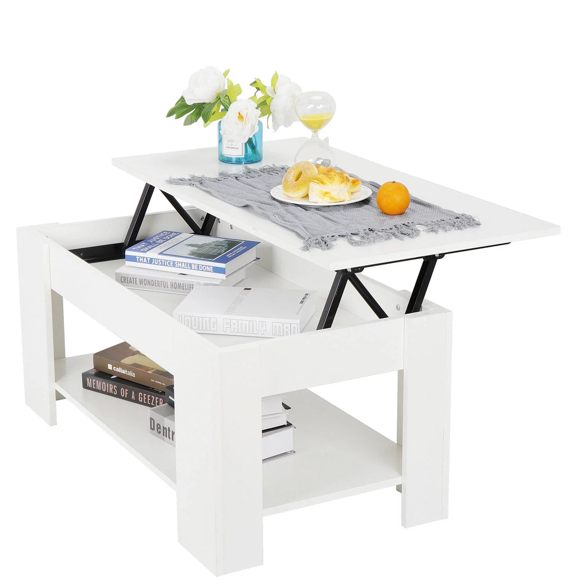 White Lift Up Coffee Table V3016