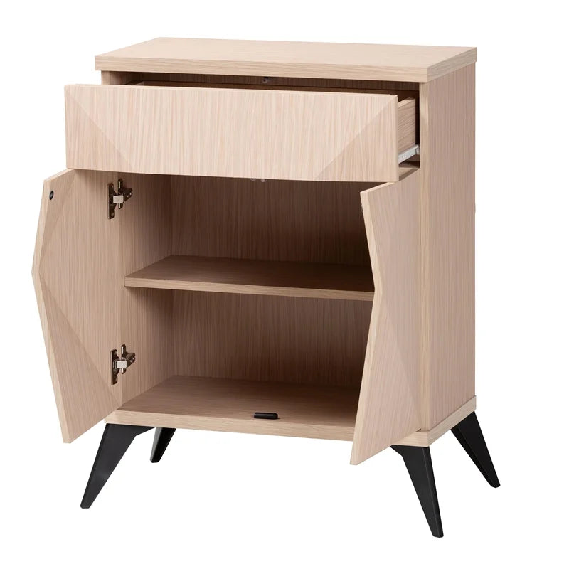 Light Brown and Black Wood 2-Door Sideboard Buffet O431712