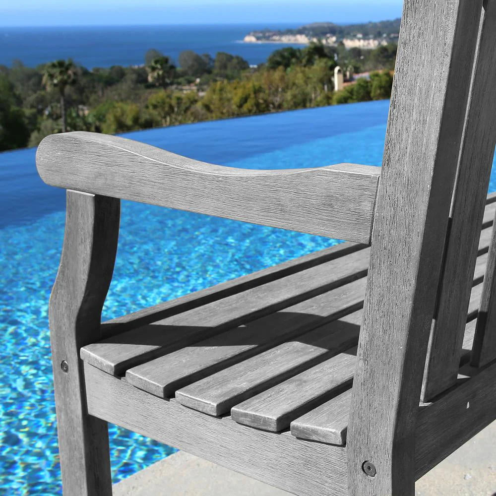 Acacia Wood Outdoor Dining Chair with Arms V407198