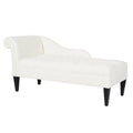 Antique White Hardwood Tufted Roll Arm Chaise Lounge V35329