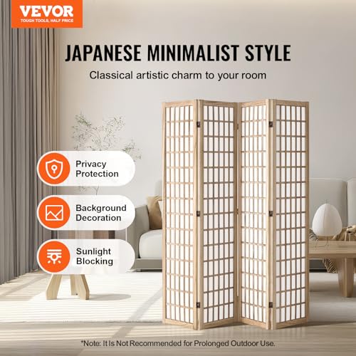 4 Panel Wood Folding Room Divider J162