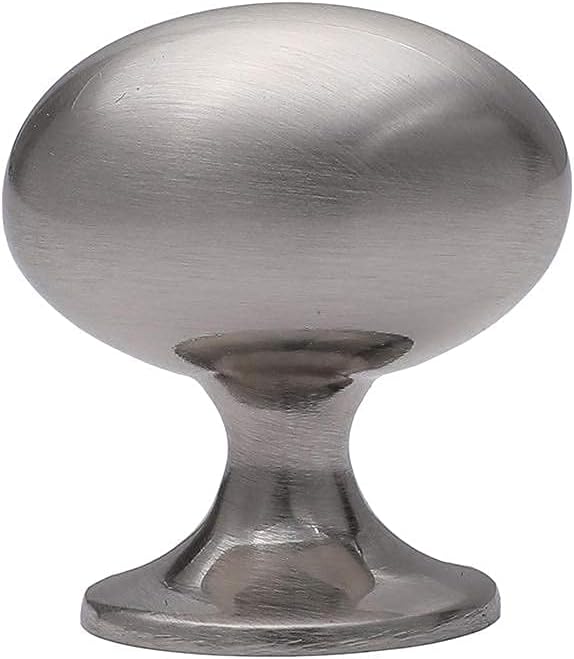 Oval Mushroom Knob 36mm 10 Pack Brushed Satin Nickel P84389