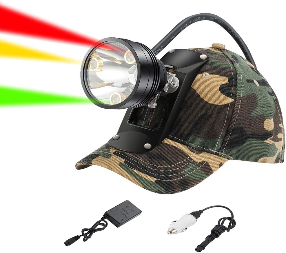 Rechargeable Waterproof Headlamp with 4 LEDs (White Red Green Amber) R6993