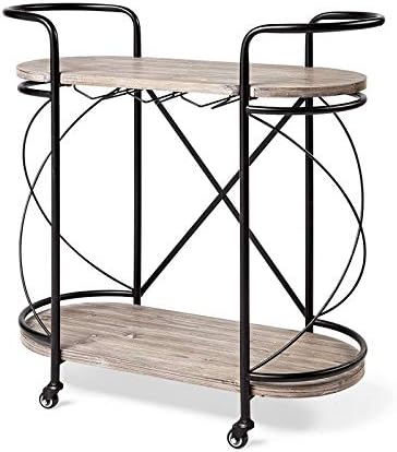 Black Two Tier Bar Cart Z585117