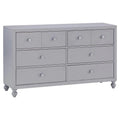 Gray 6 Dovetail Drawers Modern Wood Dresser E199