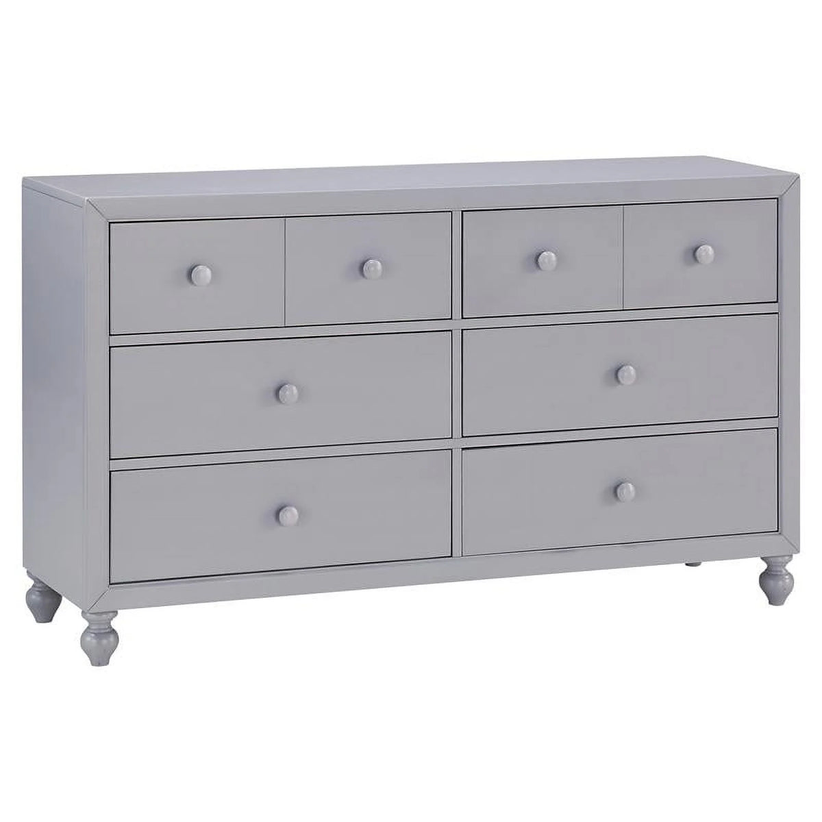 Gray 6 Dovetail Drawers Modern Wood Dresser E199