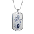 Stainless Steel or 18k Gold Dog Tag with 24" Chain J434706