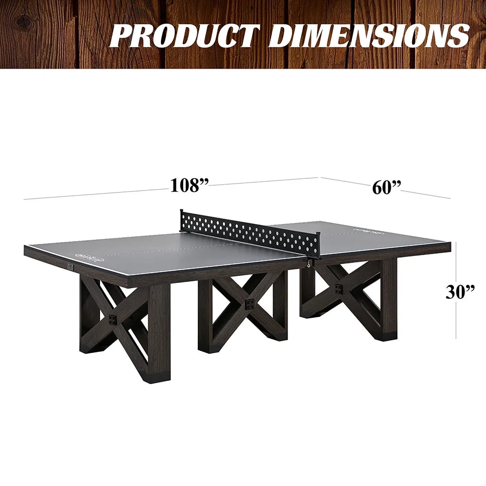 9-ft Table Tennis Table with Metal Net F4816