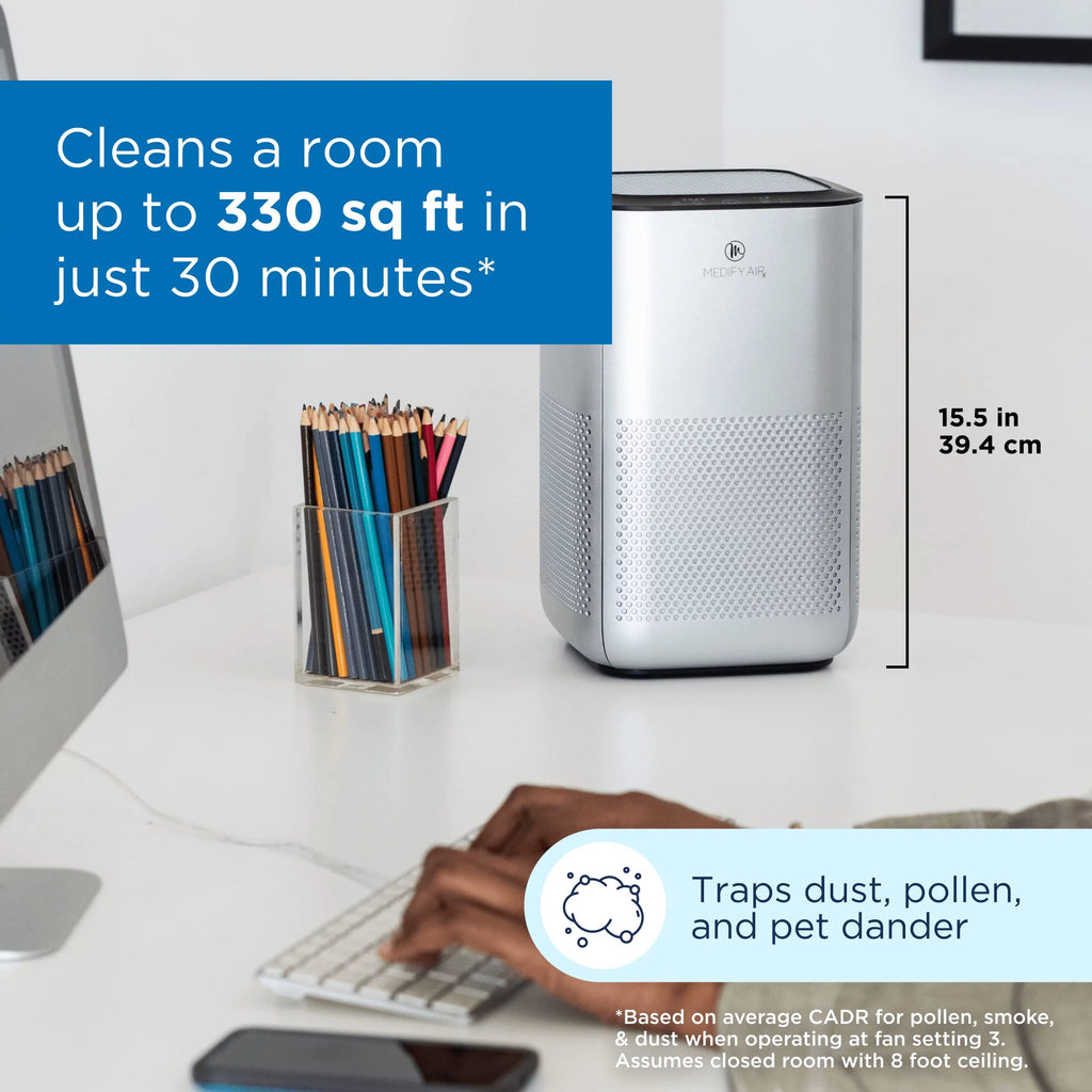 HEPA Air Purifier with Sleep Mode & Timer, Silver, 1-Pack B3399