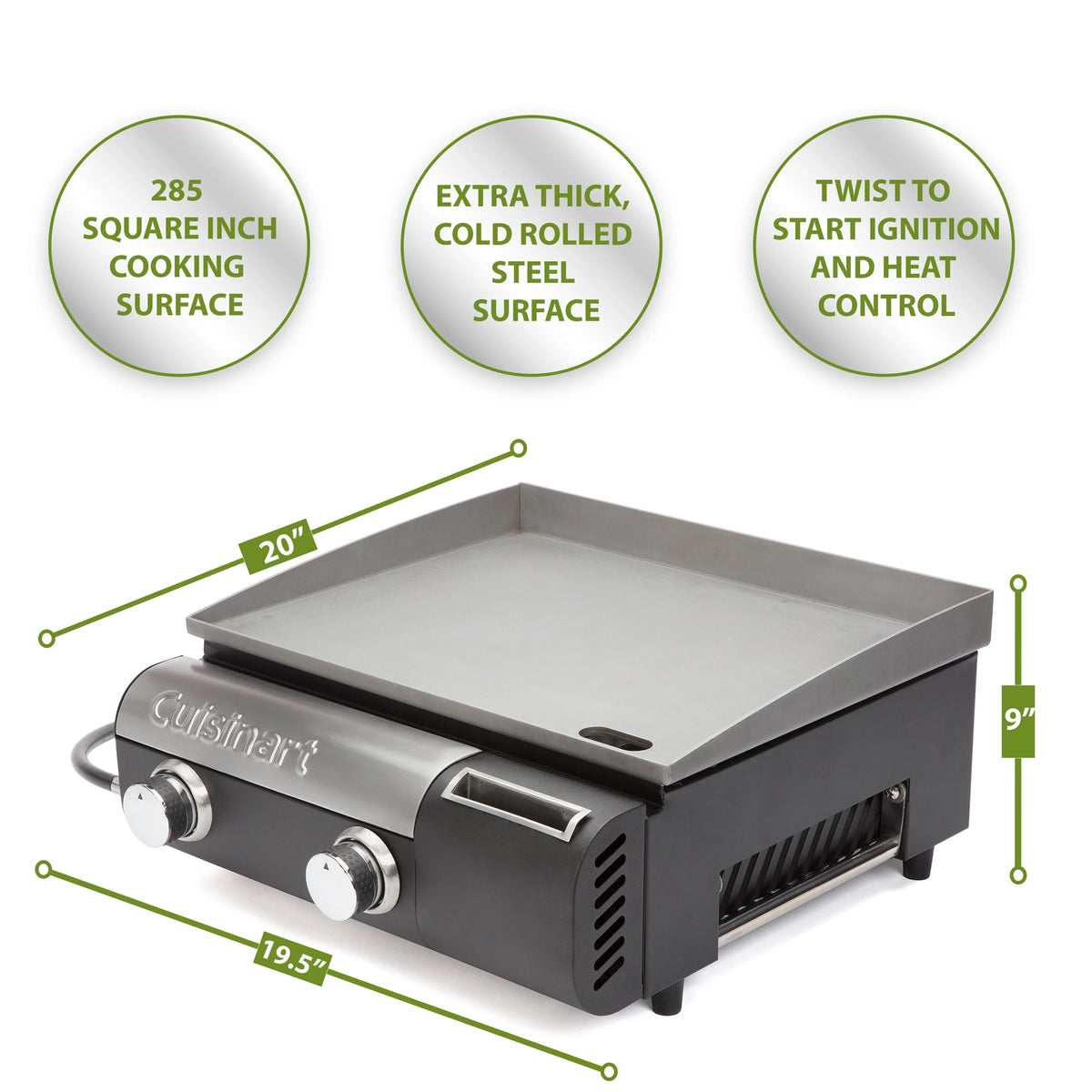 20,000 BTU Two Burner Portable Gas Griddle K9856