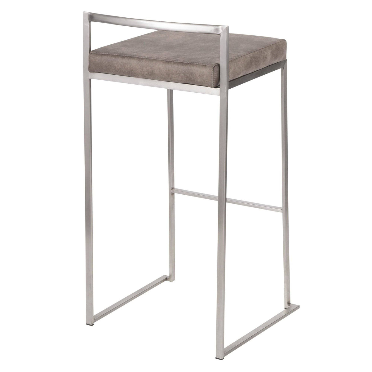 Gold Blue Velvet Stackable Counter Stool Set of 2 F34169