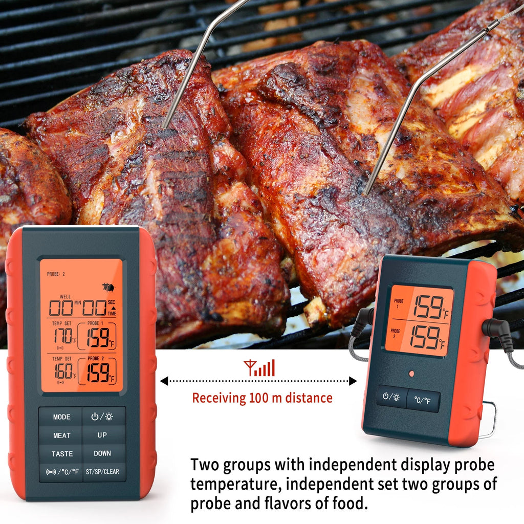 Wireless Digital Meat Thermometer with 2 Probes P3381